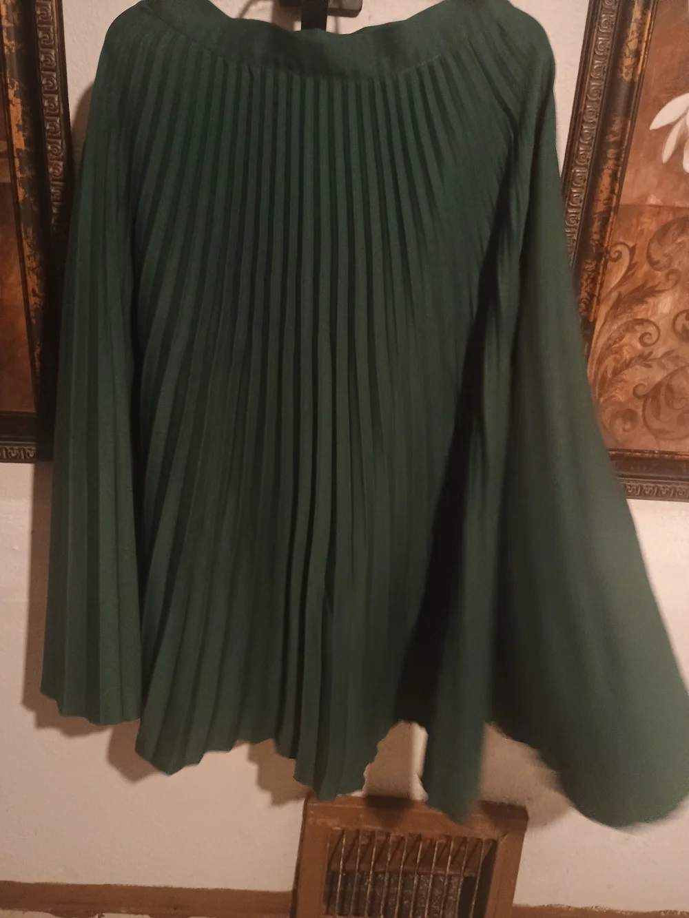 SHEIN Dark Green Pleated Circle Skirt